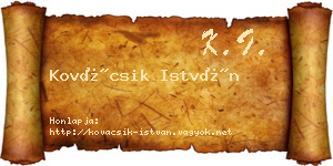 Kovácsik István névjegykártya