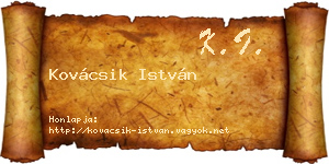 Kovácsik István névjegykártya
